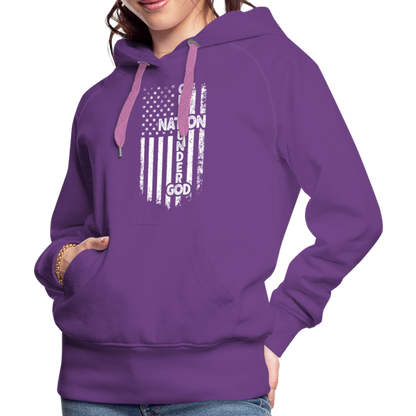 One Nation Under God Women’s Premium Hoodie - purple 