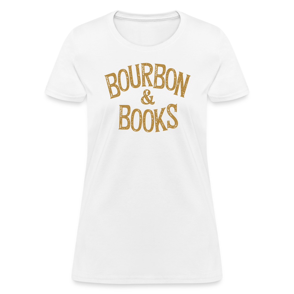 Bourbon & Books Women's Contoured T-Shirt - white