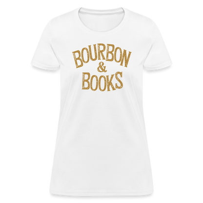 Bourbon & Books Women's Contoured T-Shirt - white