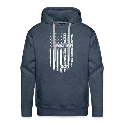 One Nation Under God Men’s Premium Hoodie - heather denim