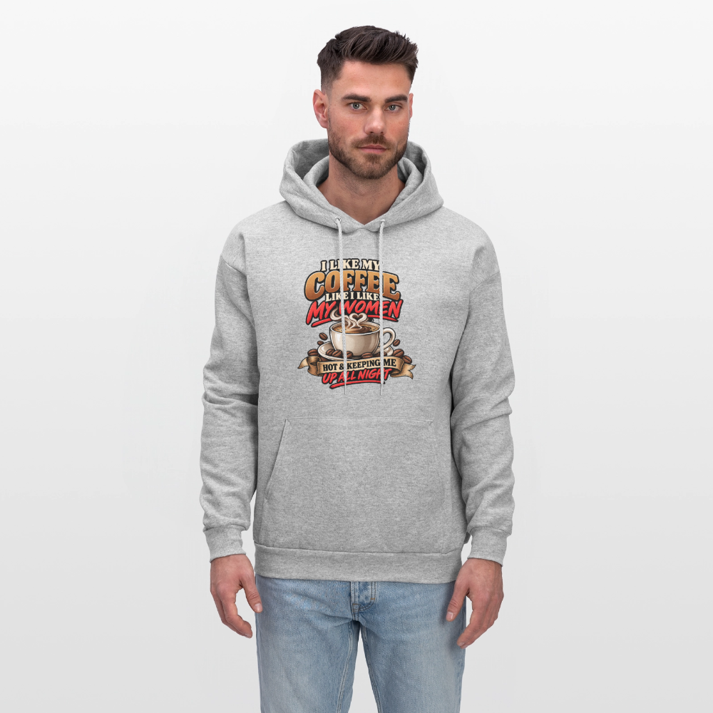 I Like My Coffee Like I Like My Women Funny Hoodie Color: Asphalt Gray