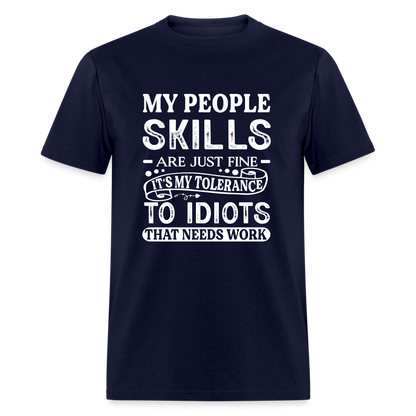 My People Skills Are Just Fine T-Shirt - navy