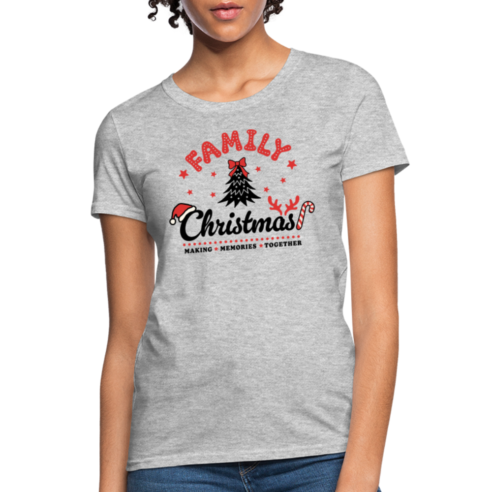 Family Christmas Making Memories Together Women's Contoured T-Shirt - heather gray