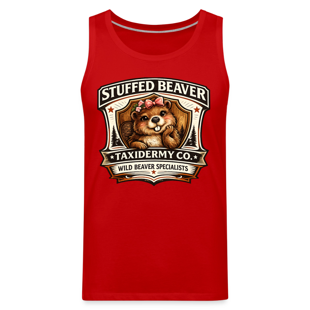 Stuffed Beaver Taxidermy Funny Tank Top Color: Deep Navy