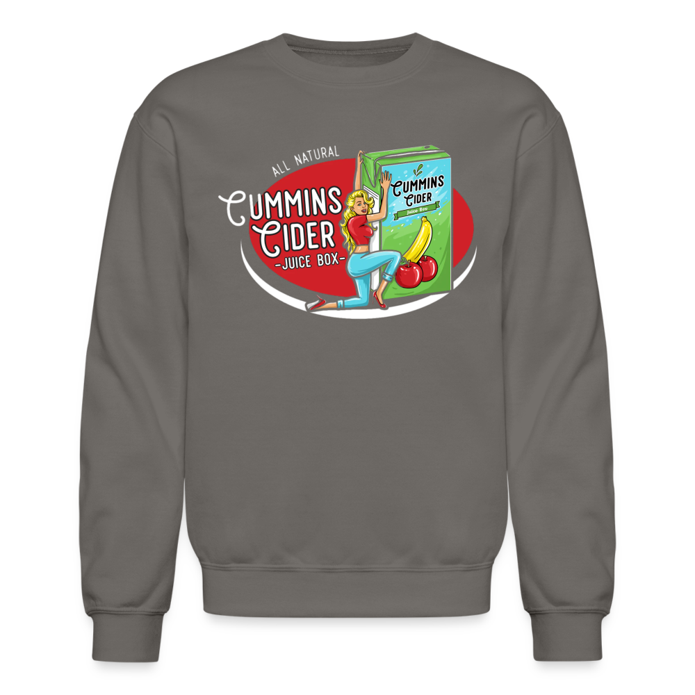 Cummins Cider Juice Box (Adult Sexual Humor) Sweatshirt - asphalt gray