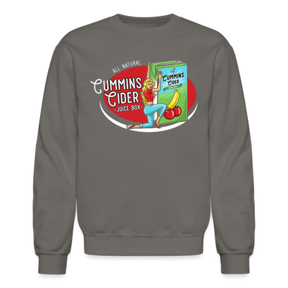 Cummins Cider Juice Box (Adult Sexual Humor) Sweatshirt - asphalt gray