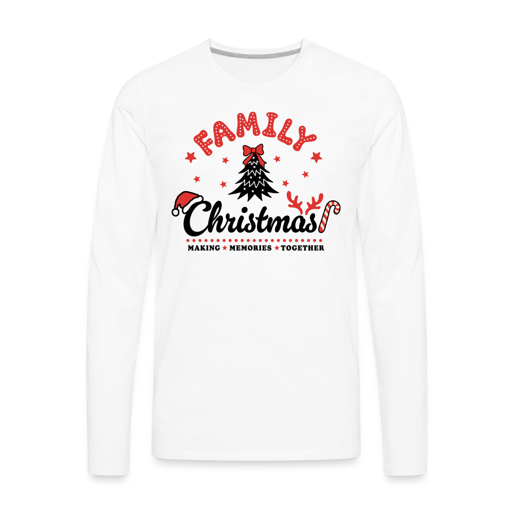 Family Christmas Making Memories Together Men's Premium Long Sleeve T-Shirt - white