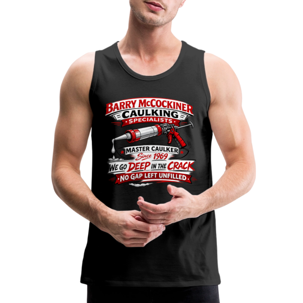 Barry McCockiner Caulking Funny Tank Top Color: Black