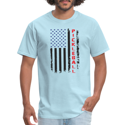 Pickleball Flag T-Shirt - powder blue