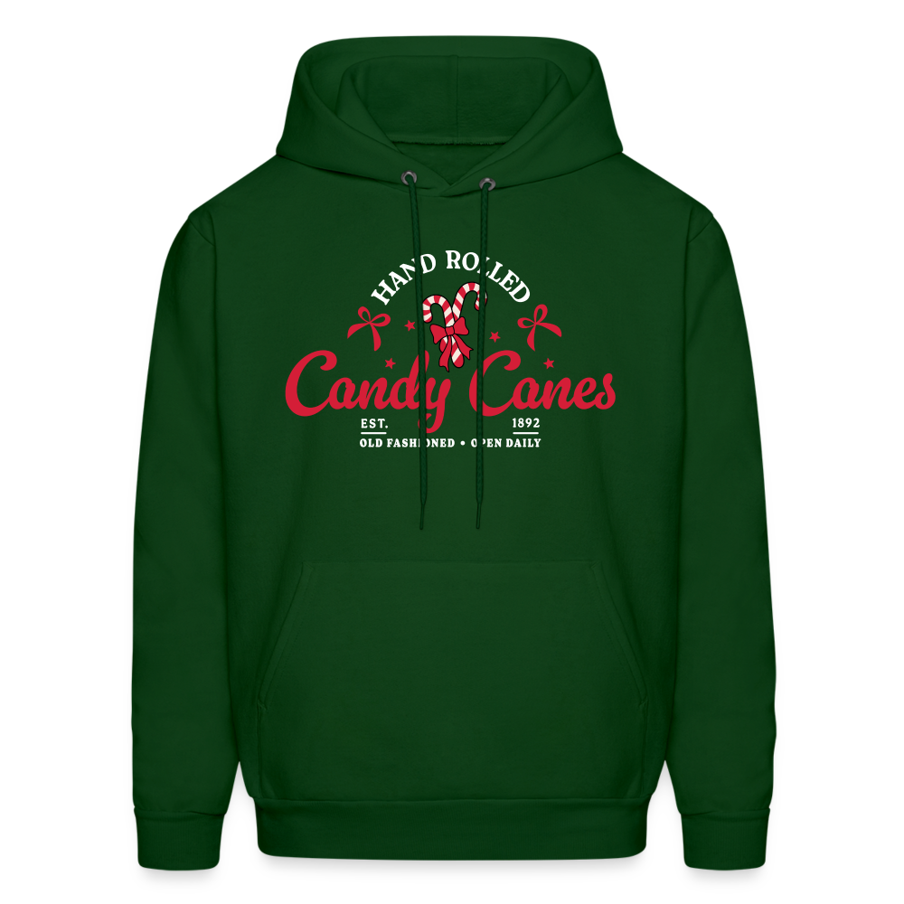 Hand Rolled Candy Canes Hoodie - forest green