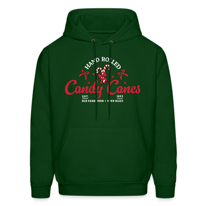 Hand Rolled Candy Canes Hoodie - forest green