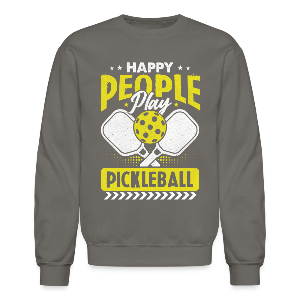 Happy People Play Pickleball Sweatshirt - asphalt gray