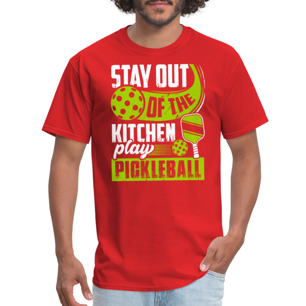 Stay Out Of The Kitchen Play Pickleball T-Shirt - red