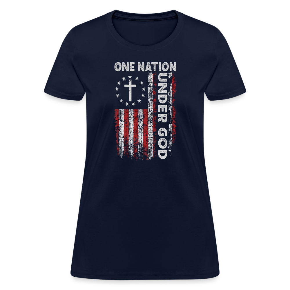 One Nation Under God Women's T-Shirt - navy