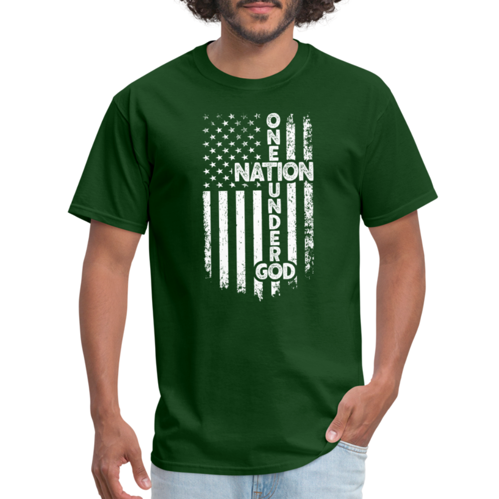 One Nation Under God T-Shirt - forest green