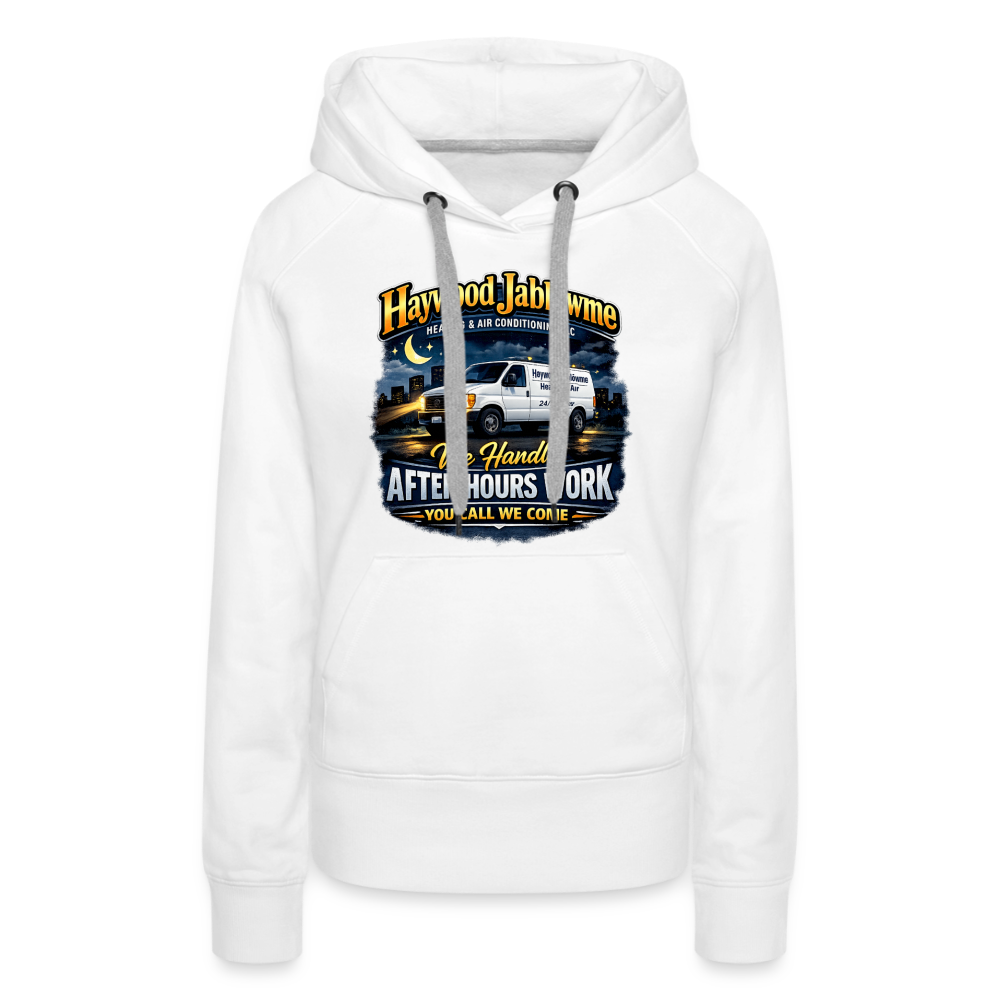 Haywood Jablowme Funny Women’s HVAC Hoodie - white