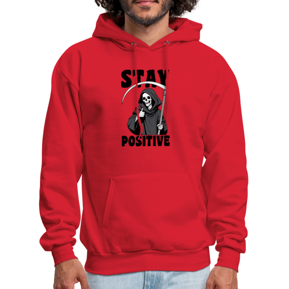 Stay Positive (Grim Reaper) Hoodie - red