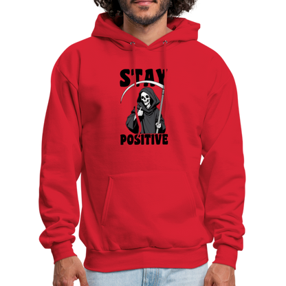 Stay Positive (Grim Reaper) Hoodie - red