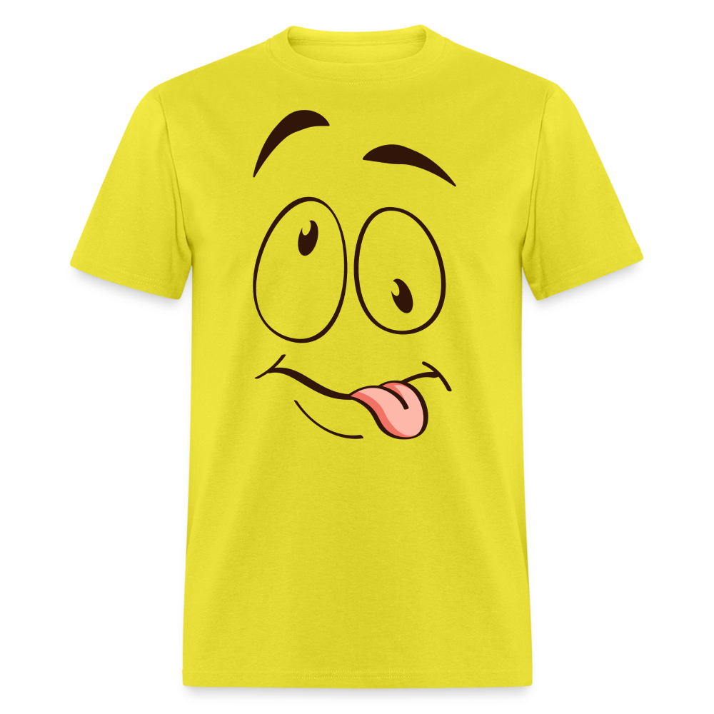 Suggestive Silly Face with Tongue T-Shirt - yellow