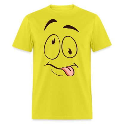 Suggestive Silly Face with Tongue T-Shirt - yellow