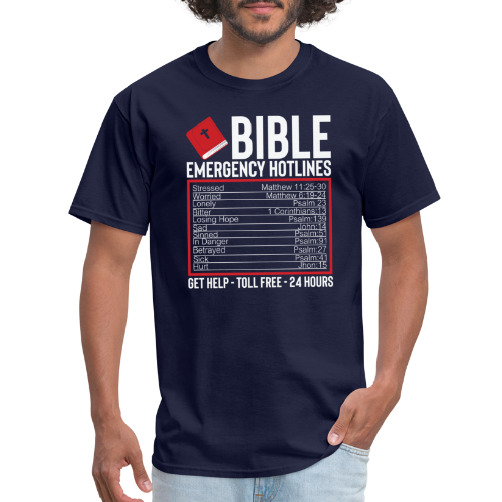 Bible Emergency Hotline (Scriptures) T-Shirt - navy