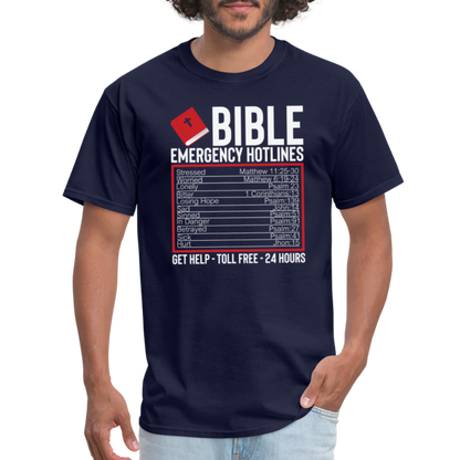 Bible Emergency Hotline (Scriptures) T-Shirt - navy