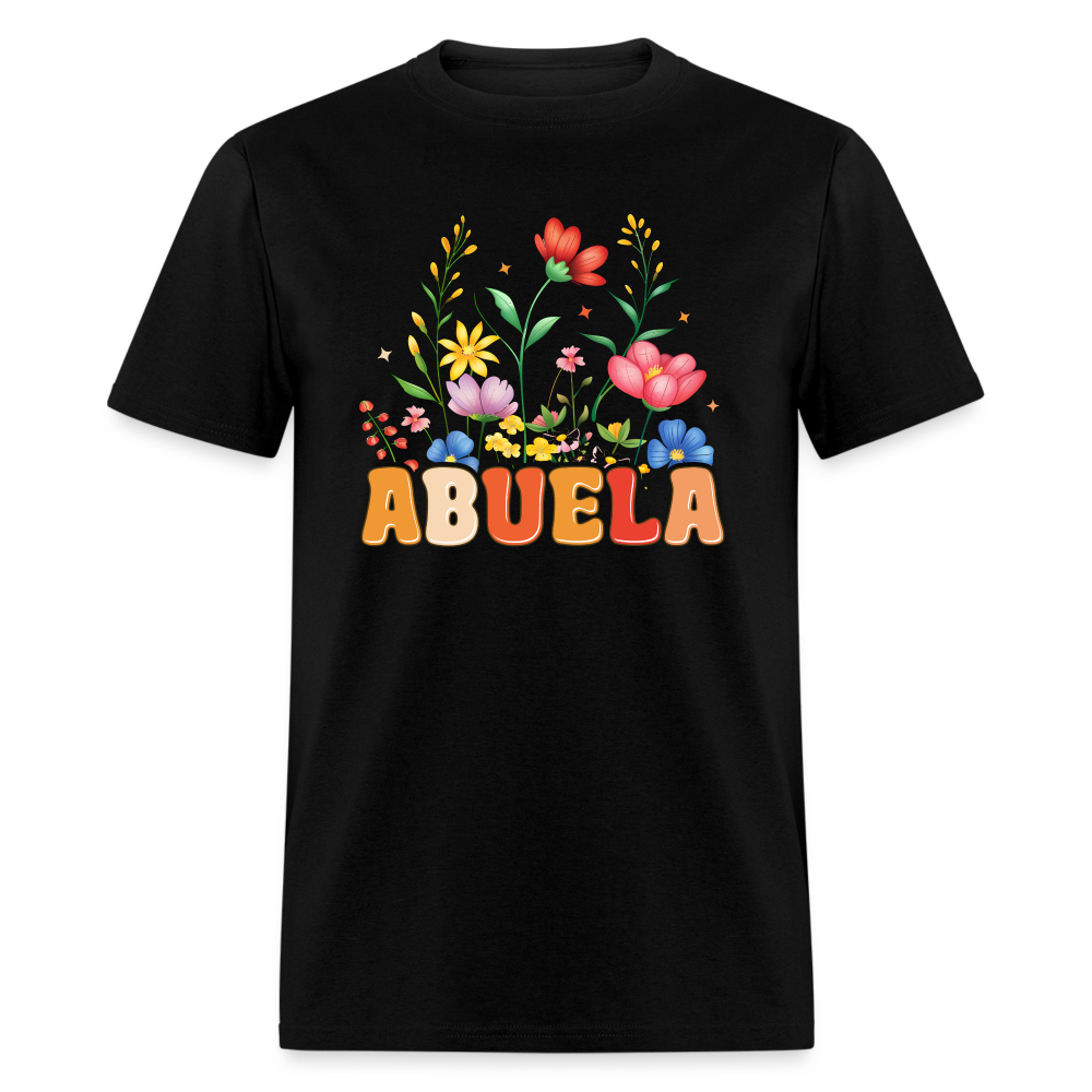 Abuela T-Shirt with Floral Design - black