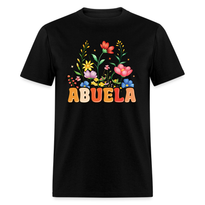 Abuela T-Shirt with Floral Design - black