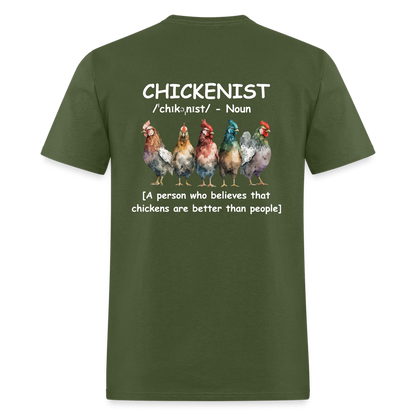 Chickenist T-Shirt (double sided print) - military green