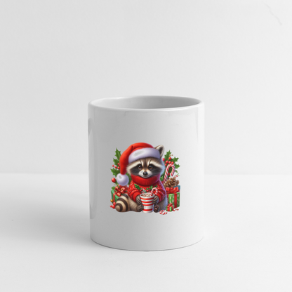 Christmas Cute Feral Raccoon Coffee Mug - white