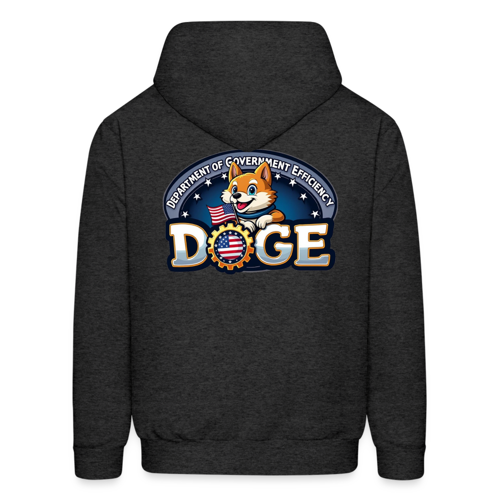 DOGE Hoodie (front/back print) - charcoal grey