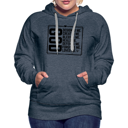 GOD Designed Me Women’s Premium Hoodie - heather denim