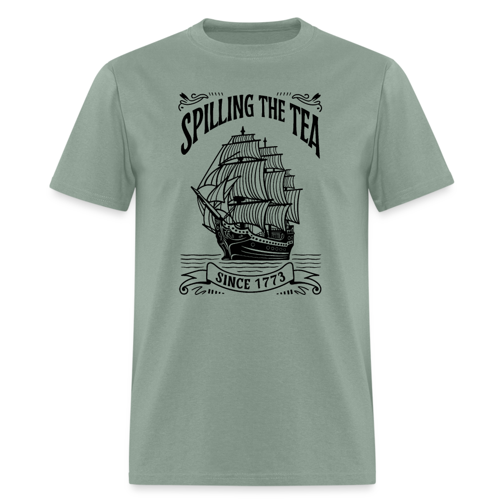 Spilling The Tea Sine 1773 T-Shirt - sage