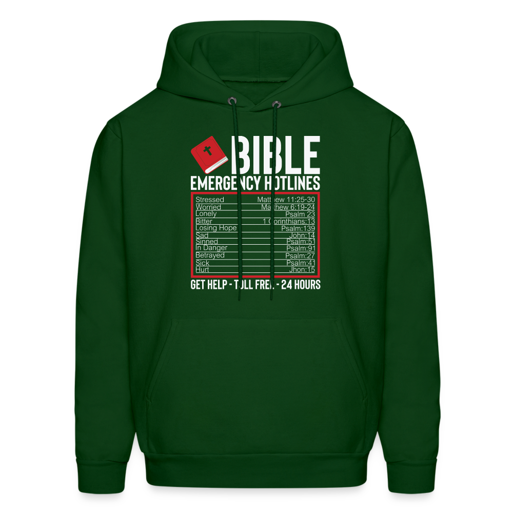 Bible Emergency Hotline (Scriptures) Hoodie - forest green