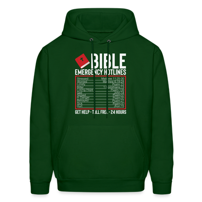 Bible Emergency Hotline (Scriptures) Hoodie - forest green