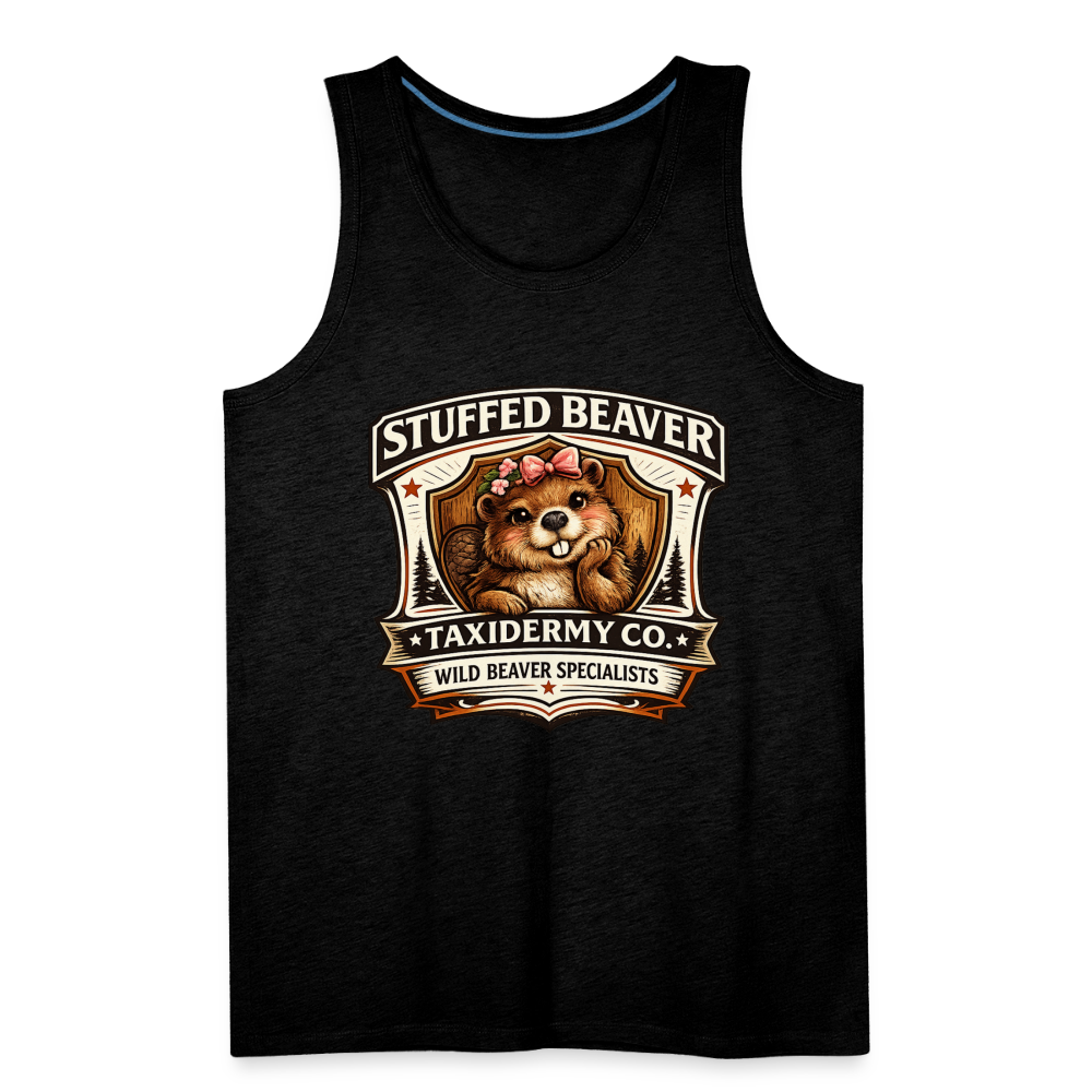 Stuffed Beaver Taxidermy Funny Tank Top Color: Deep Navy