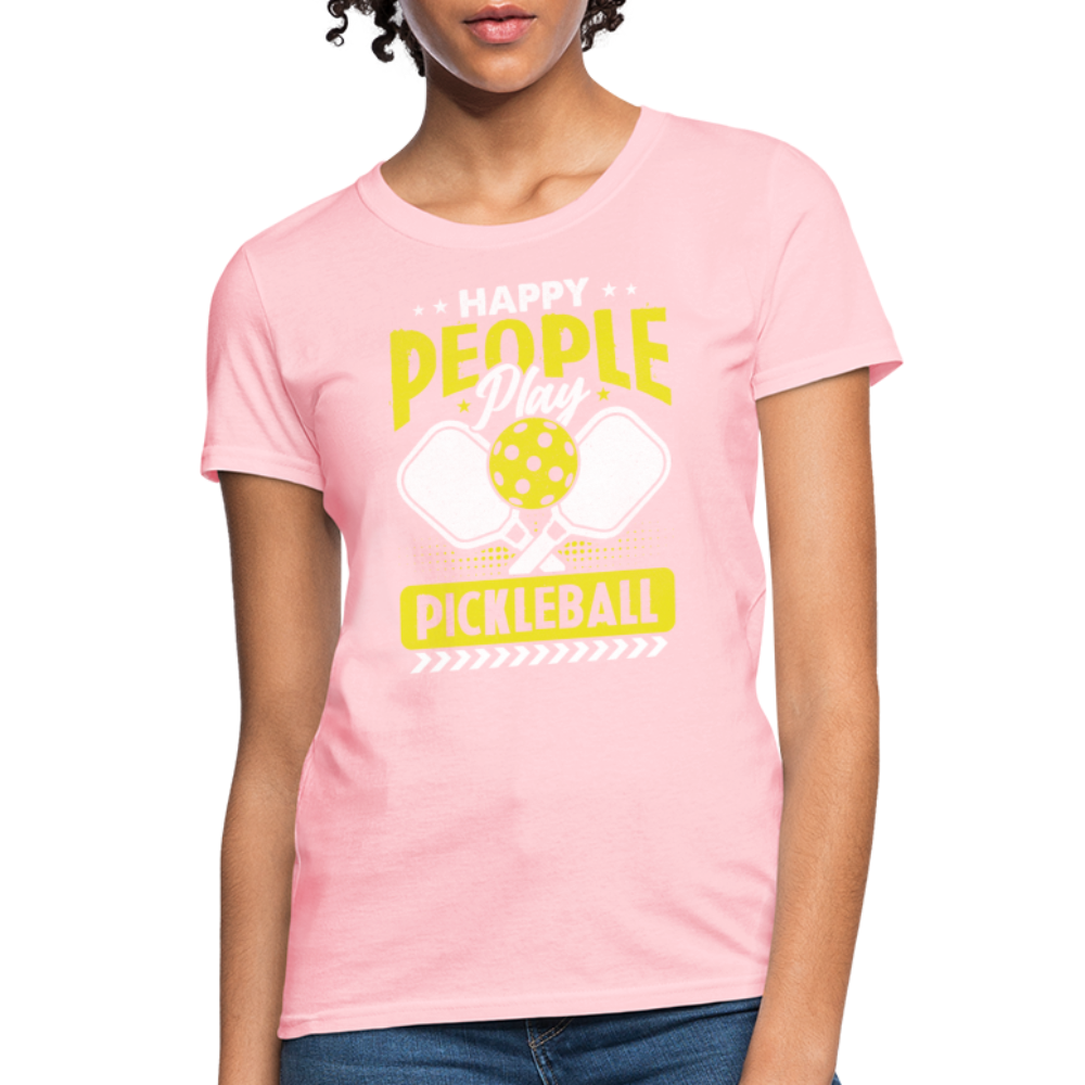 Happy People Play Pickleball Women's Contoured T-Shirt - pink