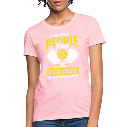 Happy People Play Pickleball Women's Contoured T-Shirt - pink