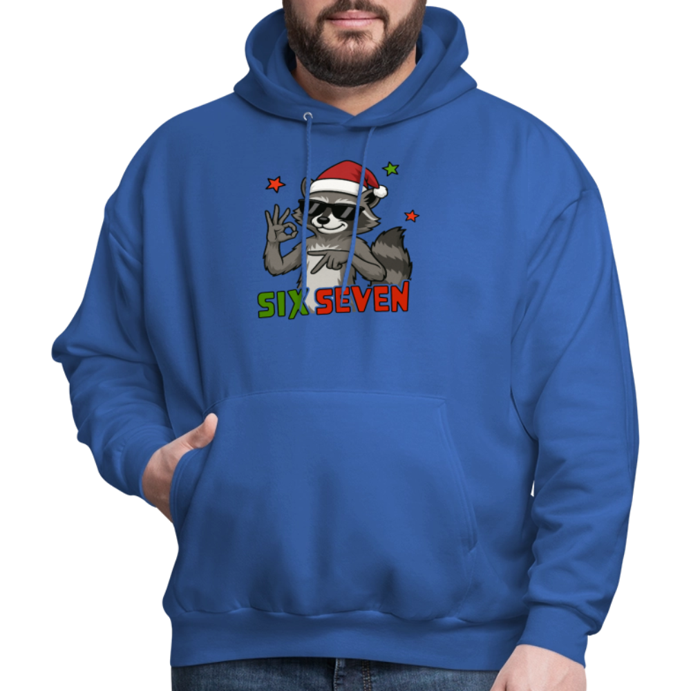 Six Seven 67 Raccoon Christmas Hoodie - royal blue
