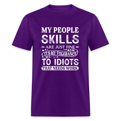 My People Skills Are Just Fine T-Shirt - purple