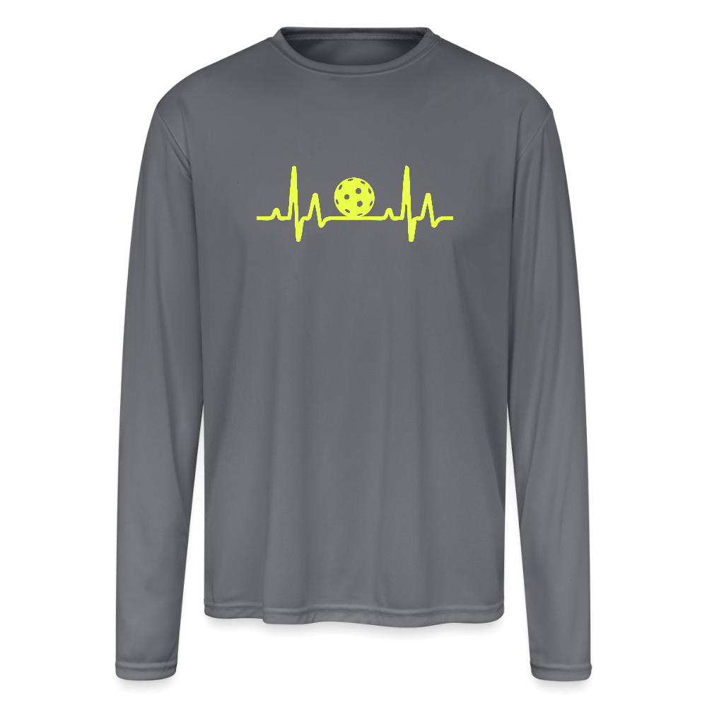 Pickleball Heartbeat Performance Long Sleeve – Play with Passion - gray