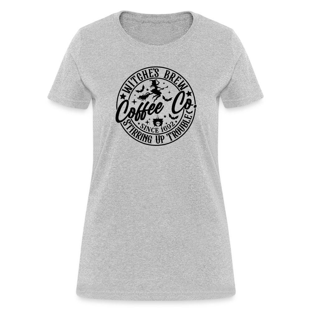 Witches Brew Coffee Co Women's Contoured T-Shirt (Halloween) - heather gray