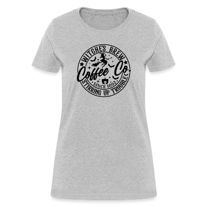 Witches Brew Coffee Co Women's Contoured T-Shirt (Halloween) - heather gray