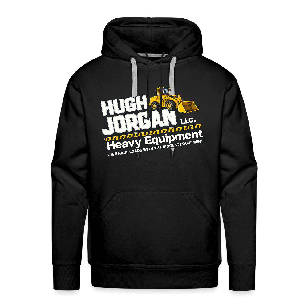 Hugh Jorgan Heavy Equipment Hoodie – Adult Humor Men's Hoodie Color: black