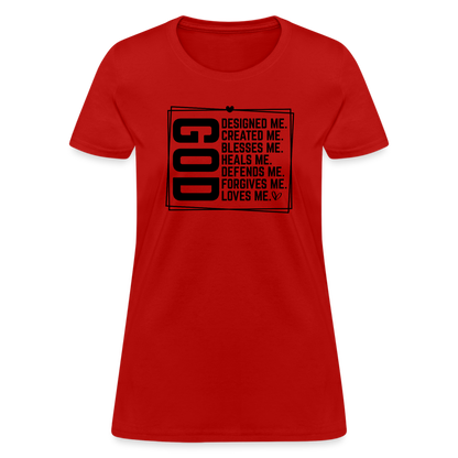 GOD Designed Me Women's Contoured T-Shirt - red