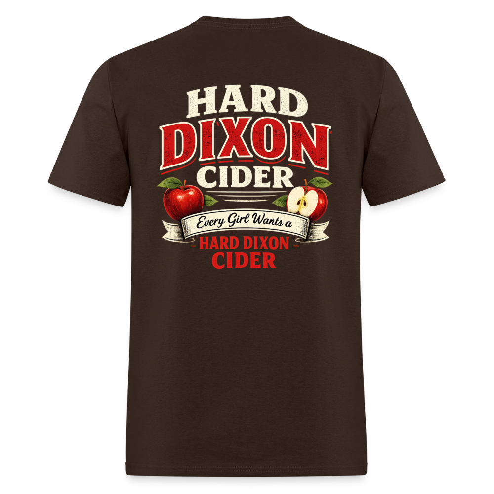 Hard Dixon Cider Funny T-Shirt (Front & Back) Color: Blue Dusk
