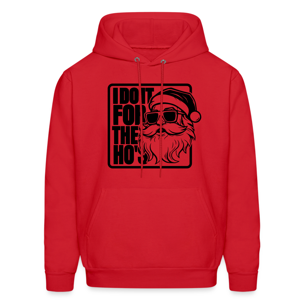 I Do It for the Ho's Funny Christmas Santa Hoodie - red