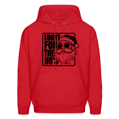 I Do It for the Ho's Funny Christmas Santa Hoodie - red