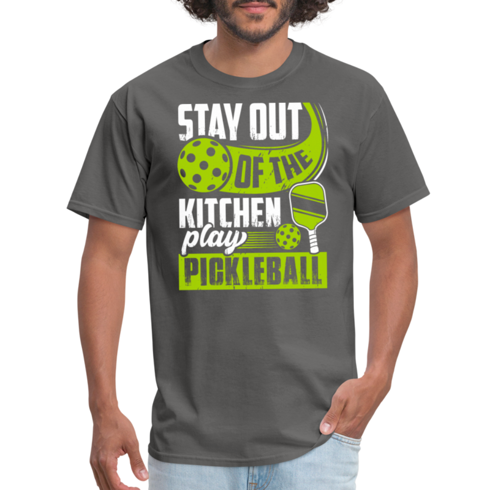 Stay Out Of The Kitchen Play Pickleball T-Shirt - charcoal