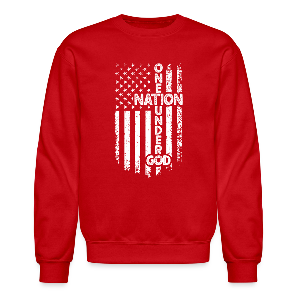 One Nation Under God Sweatshirt - red